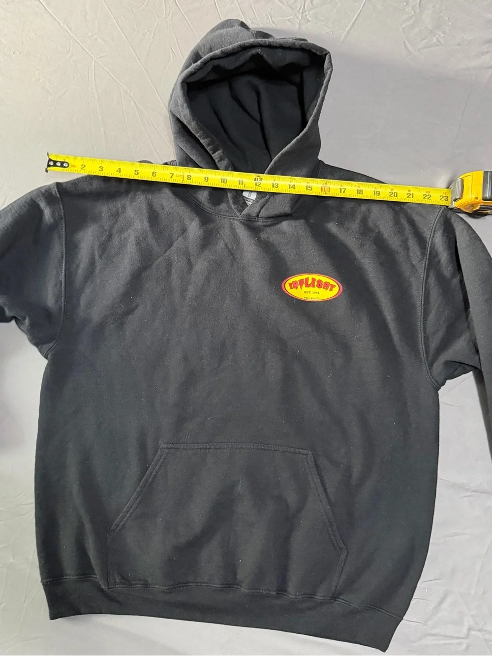 Inflight Classic Oval Hoodie No Drawstring- Black